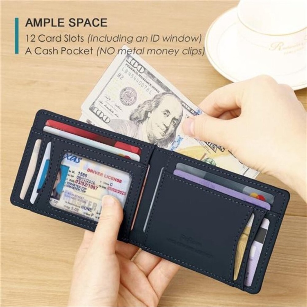 Men's Leather Wallet | New | American Flag Wallet - Picture 7 of 8